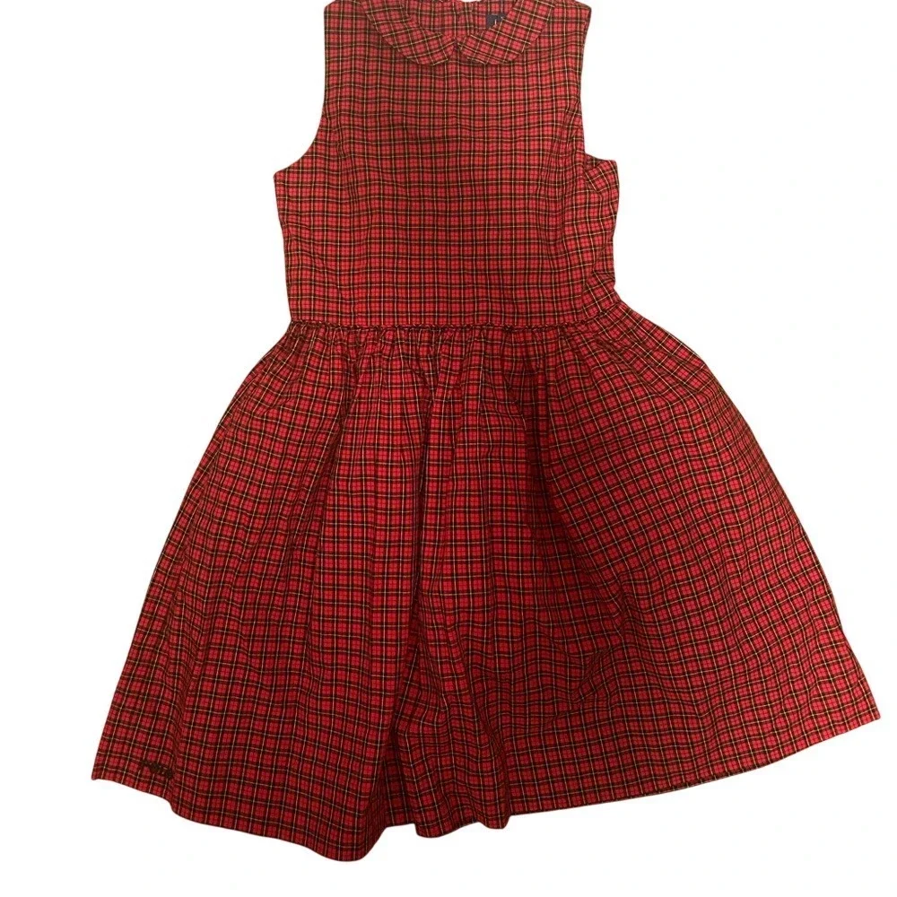 Polo Ralph Lauren Plaid Dress Kids 14 Red NEW Holiday Tartan Peter Pan Collar
